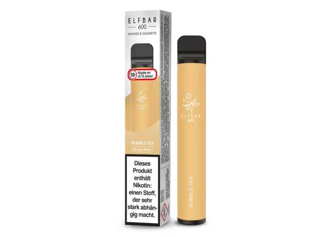 Elf Bar 600 Bubble Tea Einweg-E-Zigarette mit 2% Nikotin oder nikotinfrei – Vapestick jetzt bei semyshop.de online bestellen!